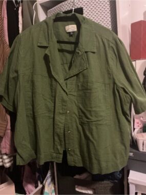 Universal Thread Olive Green Lightweight Button-Up Shirt Jacket